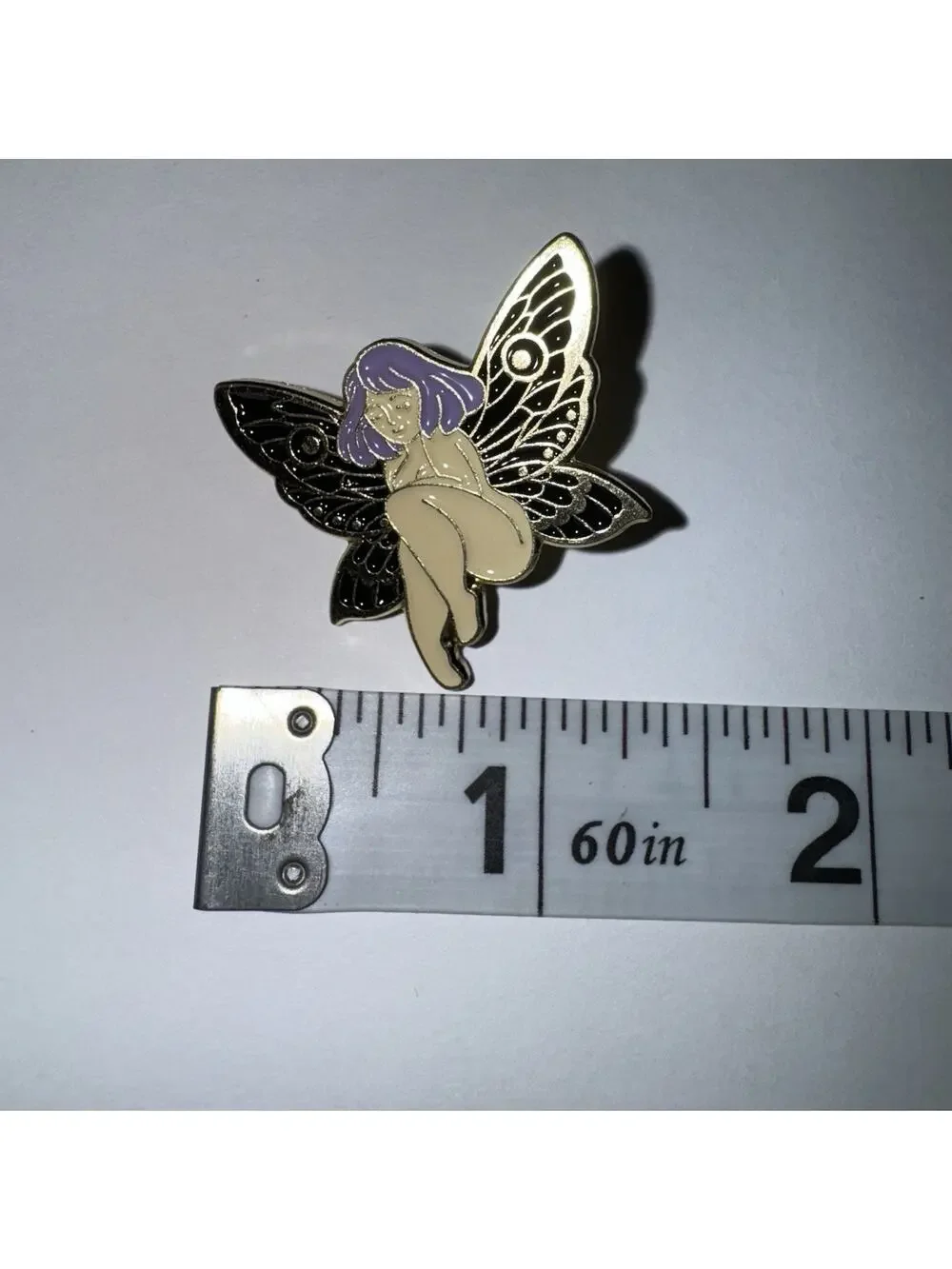 Butterfly Fairy With Purple Hair Pin Brooch